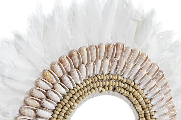 DKD Home Decor Decoración Pluma Hierro Juju Blanco