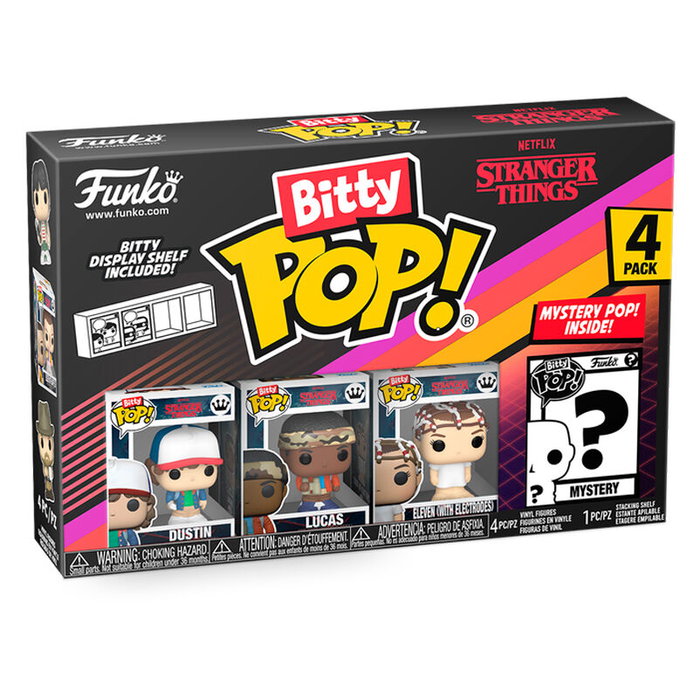 Funko Stranger Things Pack de 4 Figuras Bitty POP! Dustin