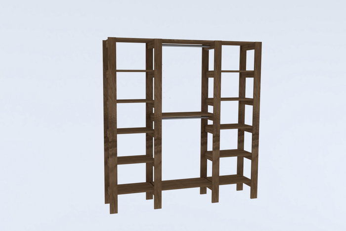 Hanah Home Armario City - Walnut 161.4x180x33.6cm Nogal Melamina Tablero de Partículas 18mm