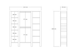 Hanah Home Armario City - Walnut 161.4x180x33.6cm Nogal Melamina Tablero de Partículas 18mm