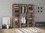 Hanah Home Armario City - Walnut 161.4x180x33.6cm Nogal Melamina Tablero de Partículas 18mm