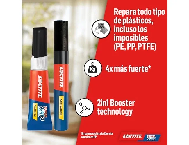 Loctite Super Glue 3 Especial Plásticos Difíciles con Activador
