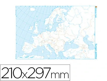 Teide Mapa mudo Europa político B/N A4 Teide Mapa mudo Europa político B/N A4