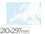 Teide Mapa mudo Europa político B/N A4