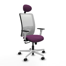 PIQUERAS Y CRESPO Silla de oficina Zulema con mecanismo Sincro, Morado y Blanco