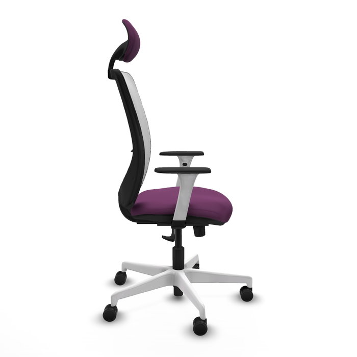 PIQUERAS Y CRESPO Silla de oficina Zulema con mecanismo Sincro, Morado y Blanco