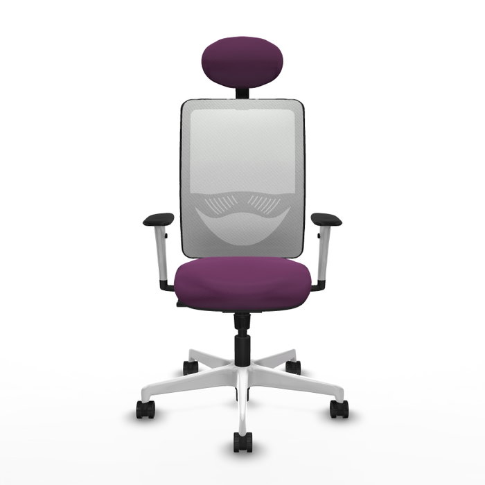 PIQUERAS Y CRESPO Silla de oficina Zulema con mecanismo Sincro, Morado y Blanco
