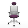 PIQUERAS Y CRESPO Silla de oficina Zulema con mecanismo Sincro, Morado y Blanco