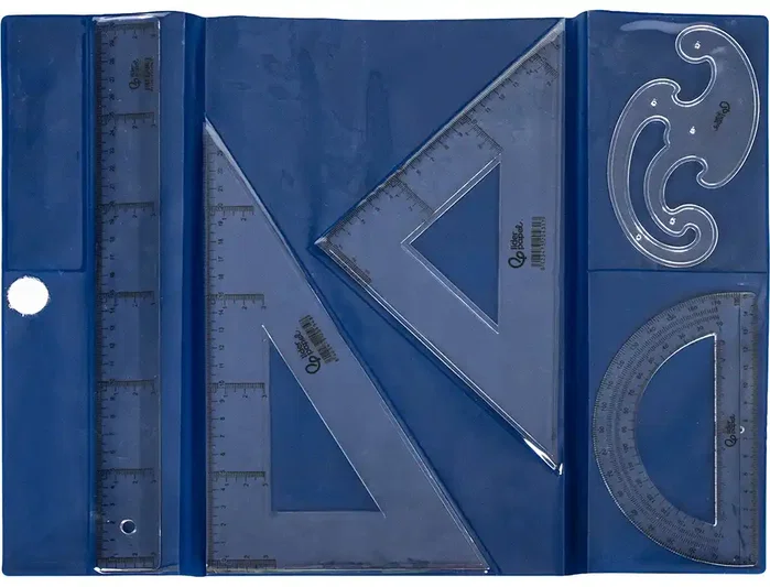 Liderpapel Juego de reglas y plantillas en petaca verde Liderpapel Juego de reglas y plantillas en petaca verde