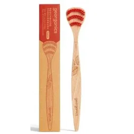 GEORGANICS Cepillo Lingual de Madera de Haya Suiza, para Higiene Bucal y Mal Aliento, Cerdas Medias, Mango Compostable, Hecho en Suiza