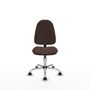 Silla de oficina Algarra con mecanismo Contacto permanente básico tapizada con Similpiel color Marrón oscuro. Equipada con Base cromada, Sin brazos y Ruedas de parqué