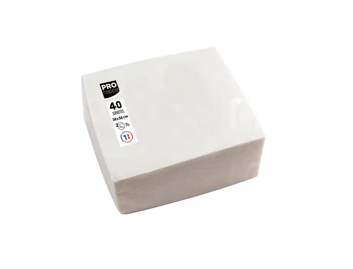 Pronappe Servilleta Celulosa Micro-Grofada 38x38 cm 2 Capas Blanco 40 Unidades