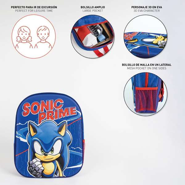 Cerdá Mochila Infantil 3D Sonic Prime 25.0 x 10.0 x 31.0 cm