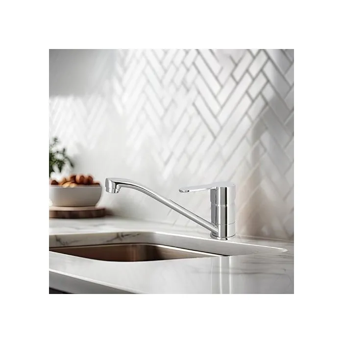 Edouard Rousseau Grifo Mezclador para Fregadero de Cocina Cromado con Cartucho Cerámico de 40 mm y Caño Giratorio - AUC3047404060329