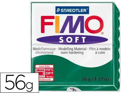 Staedtler Pasta de modelar Fimo Soft 57 gr Verde Esmeralda Staedtler Pasta de modelar Fimo Soft 57 gr Verde Esmeralda