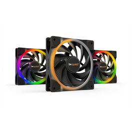Be Quiet! LIGHT WINGS 120mm PWM high-speed ARGB Triple-Pack Ventilador 12cm 2500 RPM Negro 3 Unidades