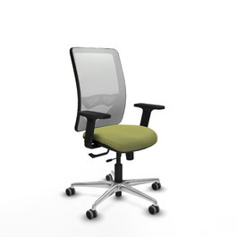 PIQUERAS Y CRESPO Silla de oficina Zulema con mecanismo Sincro/Traslack, Verde oliva y Blanco