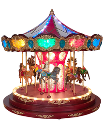 DKD Home Decor Carrusel LED Multicolor con Movimiento Musical