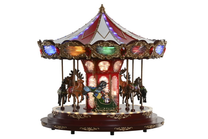DKD Home Decor Carrusel LED Multicolor con Movimiento Musical DKD Home Decor Carrusel LED Multicolor con Movimiento Musical