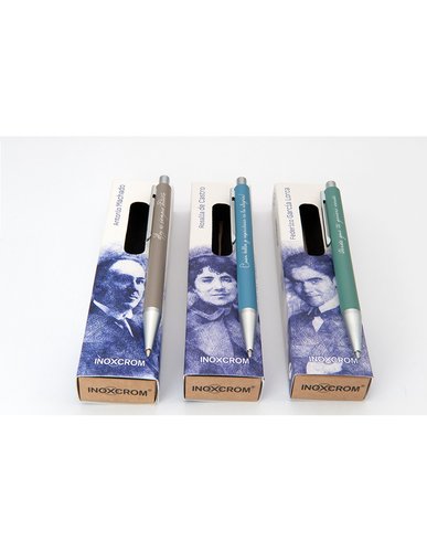 Boligrafo Inoxcrom Books Poetas Expositor De 12 (Antonio Machado, Rosalía De Castro Y Federico García Lorca)