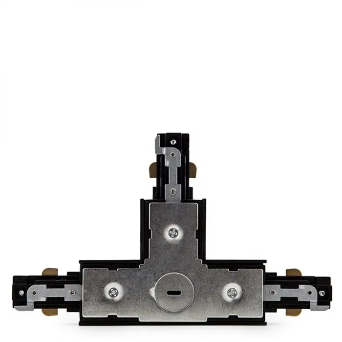 Conector T Carril Bifásico Negro para Focos de LEDs