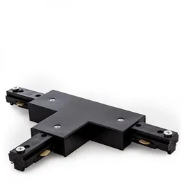 Conector T Carril Bifásico Negro para Focos de LEDs