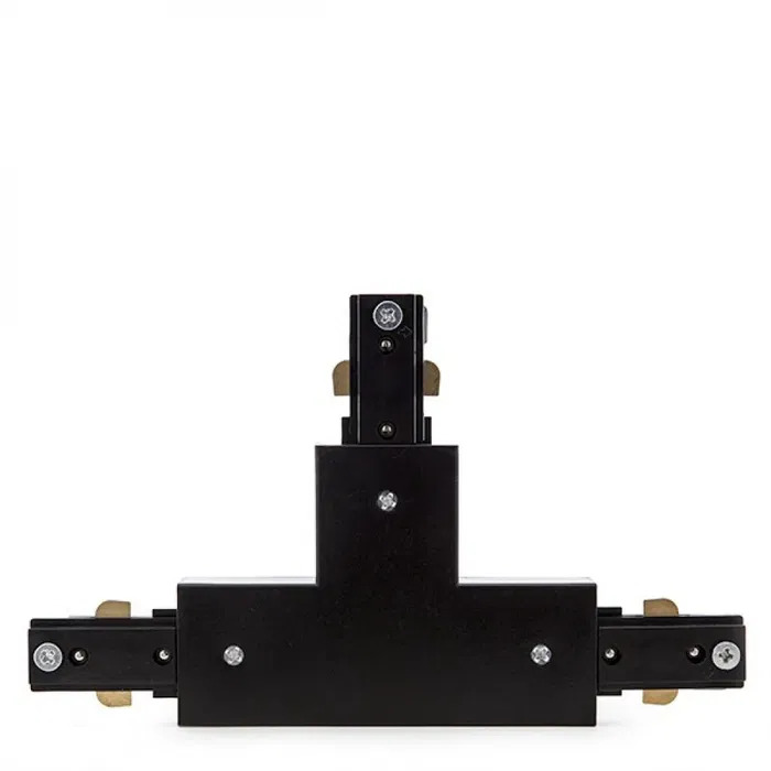 Conector T Carril Bifásico Negro para Focos de LEDs