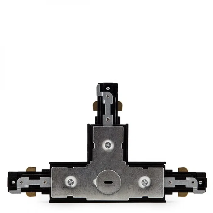Conector T Carril Bifásico Negro para Focos de LEDs