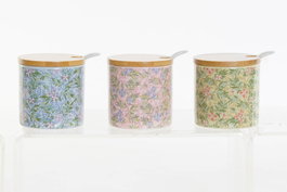 DKD Home Decor Azucarero de Dolomita Flores Surtido 3 Colores