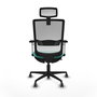 PIQUERAS Y CRESPO Silla de oficina Haches con mecanismo Sincro/Traslack Turquesa y Blanco