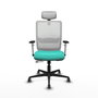 PIQUERAS Y CRESPO Silla de oficina Haches con mecanismo Sincro/Traslack Turquesa y Blanco