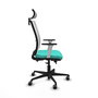 PIQUERAS Y CRESPO Silla de oficina Haches con mecanismo Sincro/Traslack Turquesa y Blanco