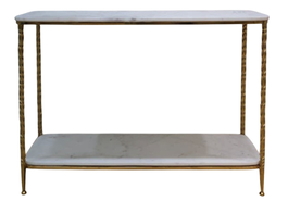 DKD Home Decor Consola Glam Dorado Blanco 35 x 76 x 106 cm Hierro Marmol