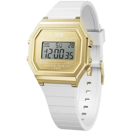 Ice Reloj Digit Retro Dorado y Blanco