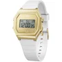 Ice Reloj Digit Retro Dorado y Blanco