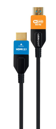 GEMBIRD Cable HDMI AOC CC-HDMI8K-AOC-20M Tipo A (Estándar) Negro, Azul, Naranja Soporta 8K UHD a 60 Hz Ultra Alta Velocidad con Ethernet Conectores Chapados en Oro