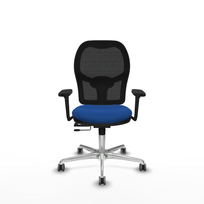 PIQUERAS Y CRESPO Silla de oficina Jorquera con mecanismo Sincro/Traslack, Azul y Negro