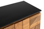 GINER Y COLOMER Aparador Madera de Mango Natural y Negro 170 cm, 4 Puertas, Diseño Moderno con Base de Acero