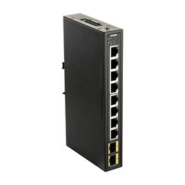 D-Link DIS-100G-10S Switch Gigabit Industrial No Administrado, 8 Puertos RJ-45 + 2 SFP, 20 Gbps, Montaje DIN Rail