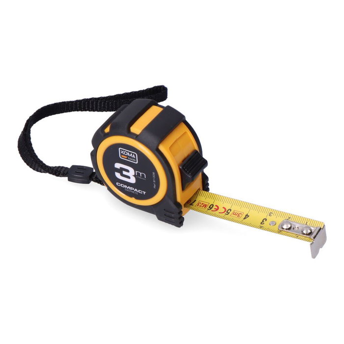 Koma Tools Flexómetro Compact 3 m x 16 mm Cuerpo ABS Antideslizante Herramienta de Medición Koma Tools Flexómetro Compact 3 m x 16 mm Cuerpo ABS Antideslizante Herramienta de Medición