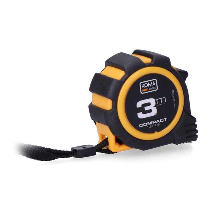 Koma Tools Flexómetro Compact 3 m x 16 mm Cuerpo ABS Antideslizante Herramienta de Medición Koma Tools Flexómetro Compact 3 m x 16 mm Cuerpo ABS Antideslizante Herramienta de Medición