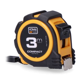 Koma Tools Flexómetro Compact 3 m x 16 mm Cuerpo ABS Antideslizante Herramienta de Medición