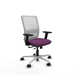 PIQUERAS Y CRESPO Silla de oficina Haches Morada y Blanca con mecanismo Sincro/Traslack
