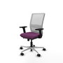PIQUERAS Y CRESPO Silla de oficina Haches Morada y Blanca con mecanismo Sincro/Traslack