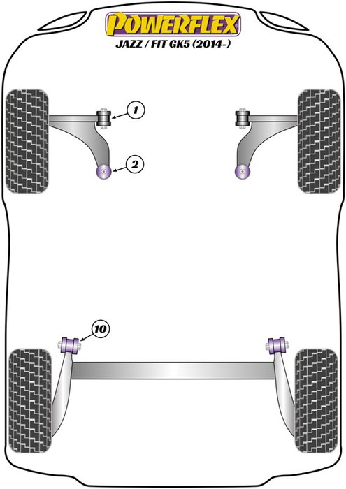 Powerflex Silentblock del brazo trasero delantero, caster y anti-lift Black Series