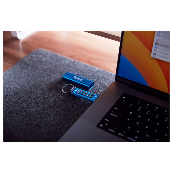 Kingston IronKey Keypad 200C USB-C 256GB - FIPS 140-3 Nivel 3 AES-256, Resistente IP68, Teclado PIN, 280 MB/s Lectura, 200 MB/s Escritura, Azul