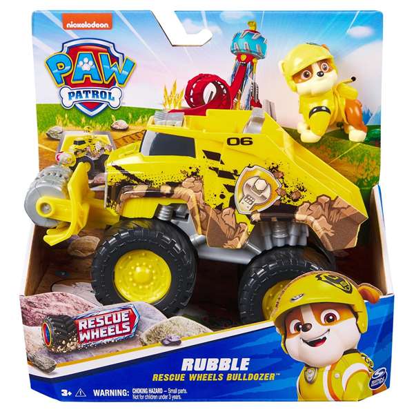 Spin Master Vehículo de Rescate Paw Patrol Wheels Rubble para Niño 36+ Meses - 22.8x22x8x9.53 cm