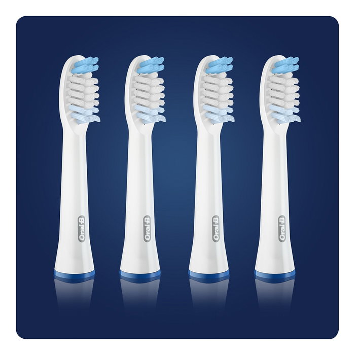 Oral-B Cabezales Pulsonic Clean para Cepillo Eléctrico, Pack de 4 Unidades, Color Blanco