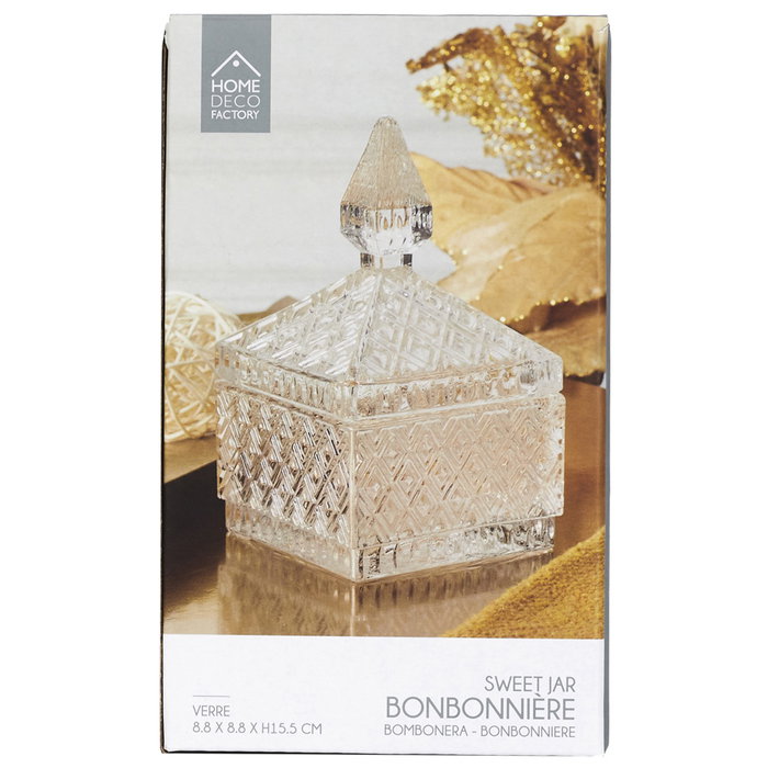 Home Deco Factory Bombonera con tapa Mirage 9x9 cm