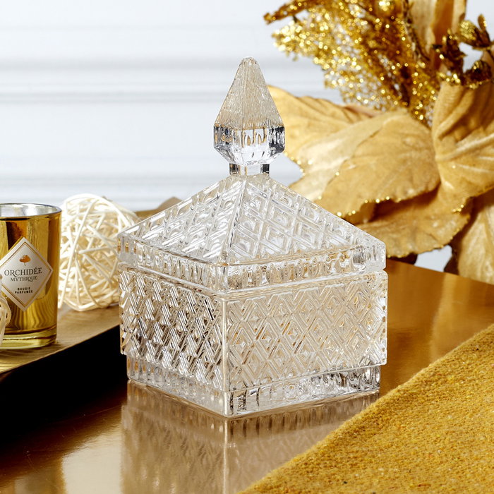 Home Deco Factory Bombonera con tapa Mirage 9x9 cm